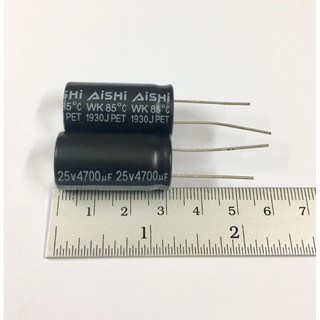 3ชิ้น 4700UF 25V 85’c size 16x33 mm. ยี่ห้อAshi คาปาซิเตอร์ ตัวเก็บประจุ Capacitor ใหม่แท้ คุณภาพเต็ม100% อะไหล่อิเล็ก