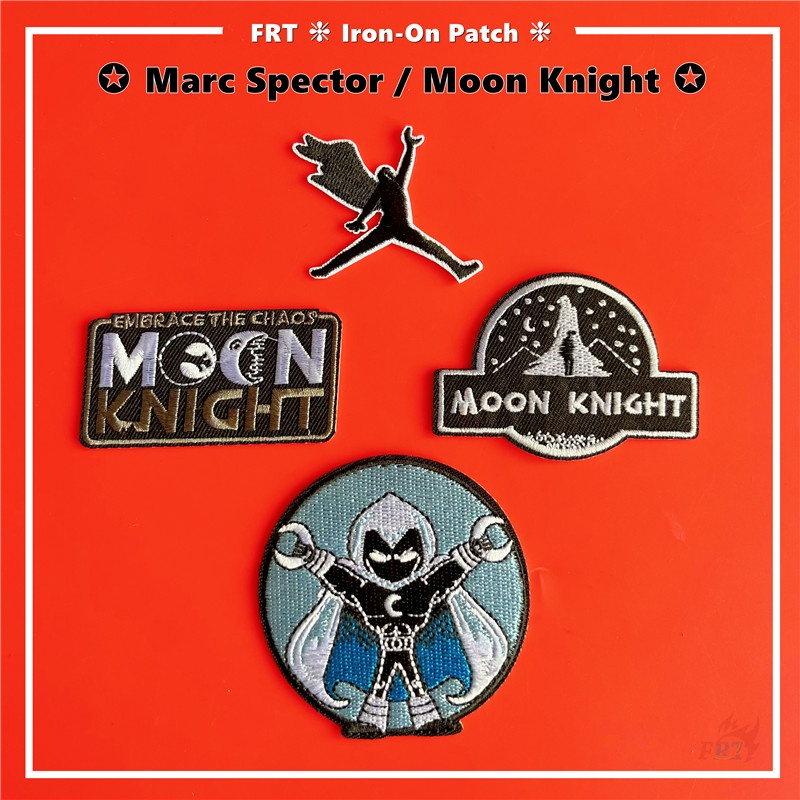 แผ่นแพทช์เหล็ก ลายซุปเปอร์ฮีโร่ Marc Spector Moon Knight แผ่นแพทช์รีดติดเสื้อ DIY 1 ชิ้น