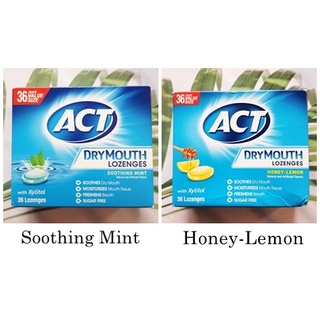 (ACT®) Dry Mouth Lozenges with Xylitol 36 Count เม็ดอมดับกลิ่นปาก ลดอาการปากแห้งและลมหายใจสดชื่น