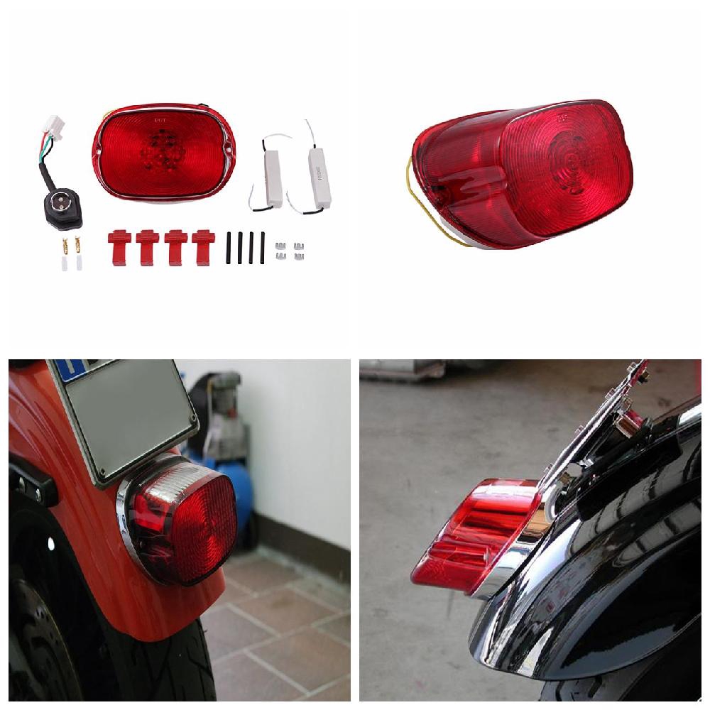 Motorcycle Quad ATV Dirt bike Cross Rear Tail Light Brake License Plate LED Lamp