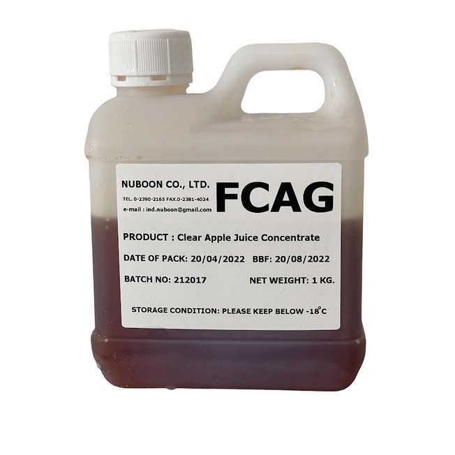 Nuboon น้ำเแอปเปิ้ล​เข้มข้นแท้จากธรรมชาติ ไม่มีสารปรุงแต่ง แพค 1 กก. (FCAG)