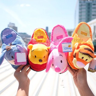 รองเท้าใส่ในบ้าน พื้นบาง ผ้าขน Cuties Pooh หมีพูห์ &amp; Piglet พิกเล็ต &amp; Eeyore อียอร์ &amp; Tigger ทิกเกอร์ &amp; Friend พู หมีพู