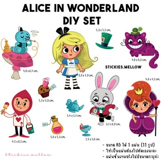 ตัวรีดติดเสื้อแบบ DIY Set (Alice in Wonderland) ตัวรีดติดเสื้อDFT ติดเสื้อ แผ่นฟิล์มDFT แผ่นติดเสื้อ Stickies.mellow