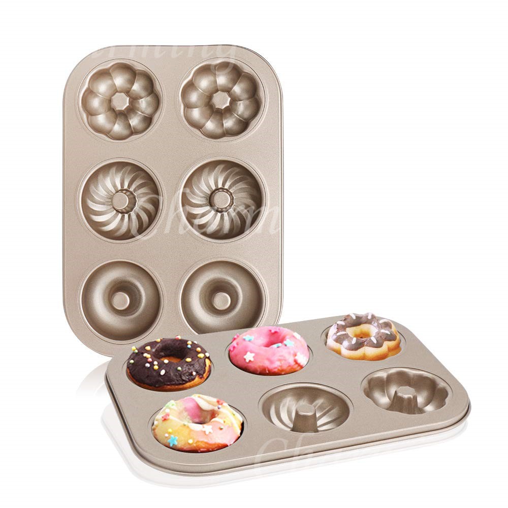 6/12 Cups Donuts Pan Mold Chocolate Biscuit Cake Muffin Cupcake Molds