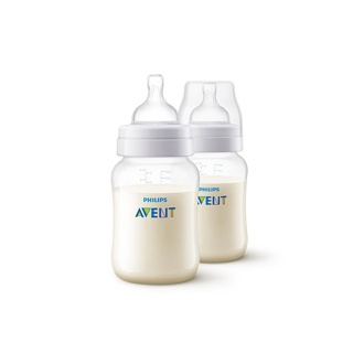 Philips Avent ขวดนมพร้อมจุกนมซิลิโคน รุ่นแอนตี้โคลิค ขนาด 9 ออนซ์ SCF813/27 จำนวน 2 ขวด