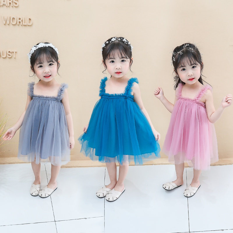 ใหม่ กระโปรงเจ้าหญิง ผ้าตาข่าย สีพื้น แฟชั่นฤดูร้อน สําหรับเด็กผู้หญิง 0-3 ปี 2022