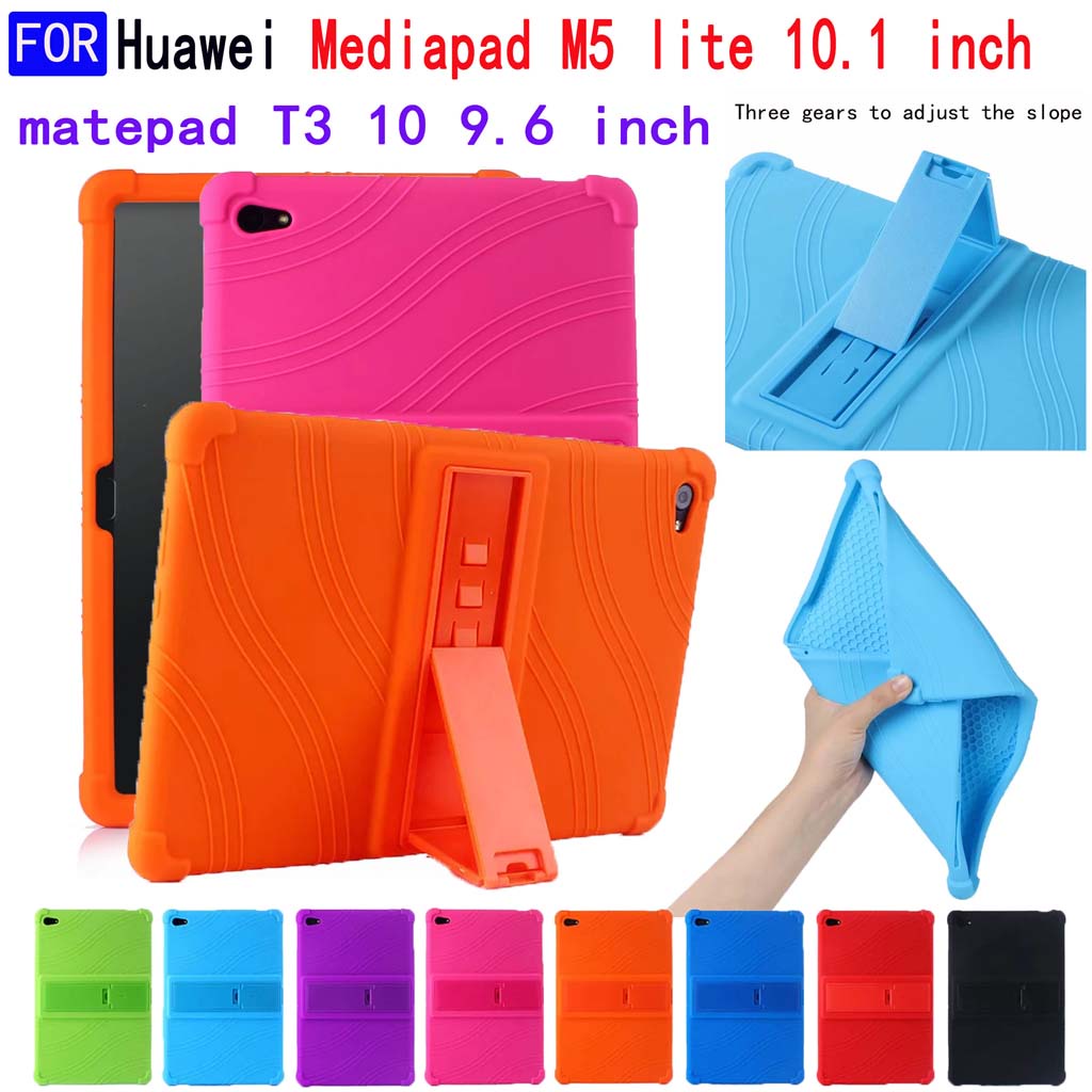 สําหรับ Huawei MediaPad M5 Lite 10 นิ้ว เคสแท็บเล็ต ซิลิโคนนิ่ม กันกระแทก พร้อมตัวยึด ป้องกันกระแทก