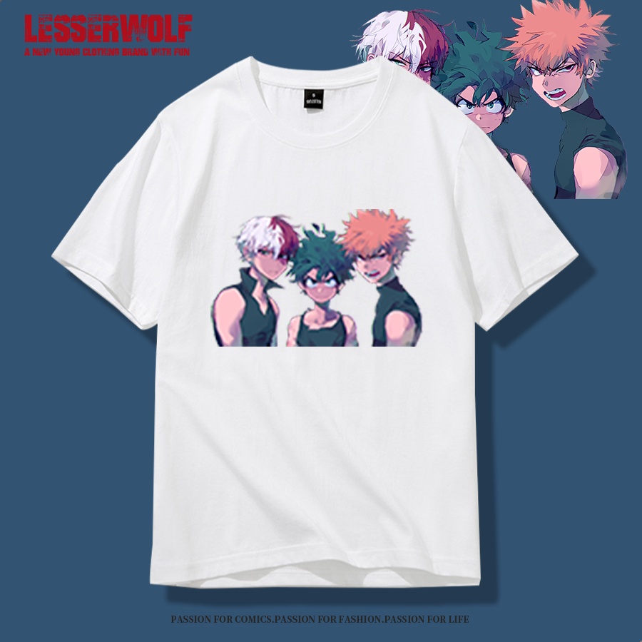 【hot sale】Ychenyss's Shop เสื้อยืดแขนสั้น ผ้าฝ้ายแท้ พิมพ์ลาย my hero academia my hero academia ระบา