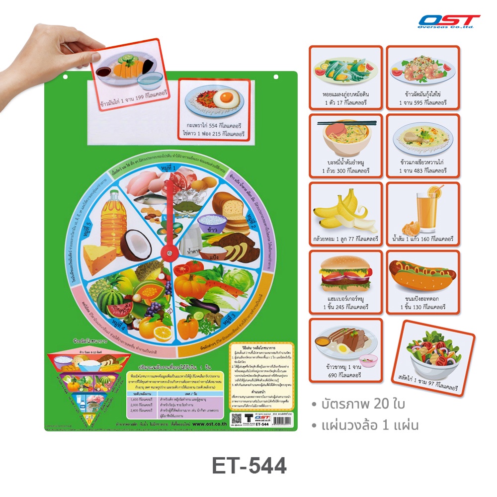 สื่อการสอนวงล้อโภชนาการ  เกมโภชนาการอาหาร ผลิตจากแผ่นพลาสติกหนา 0.5 มม./ ET-544