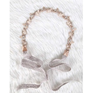 Headband vintage style คาดผมคริสตัล แต่งด้วยมุกและคริสตัล
