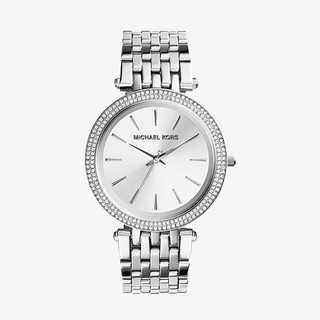 MICHAEL KORS นาฬิกาข้อมือผู้หญิง รุ่น MK3190 Darci Silver Dial Pave Bezel - Silver