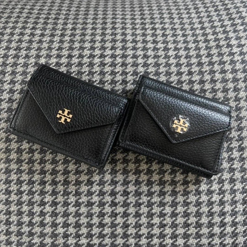 ผ่อน0%) กระเป๋าสตางค์ สีดำ Tory Burch Carter Micro Wallet 71624 3พับ  หนังแท้ | Shopee Thailand