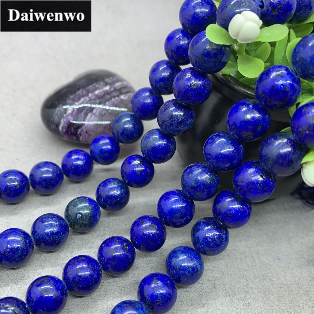 Lapis Lazuli ลูกปัด 4-16 มม.รอบหินธรรมชาติลูกปัด Diy สําหรับสร้อยข้อมือเครื่องประดับ