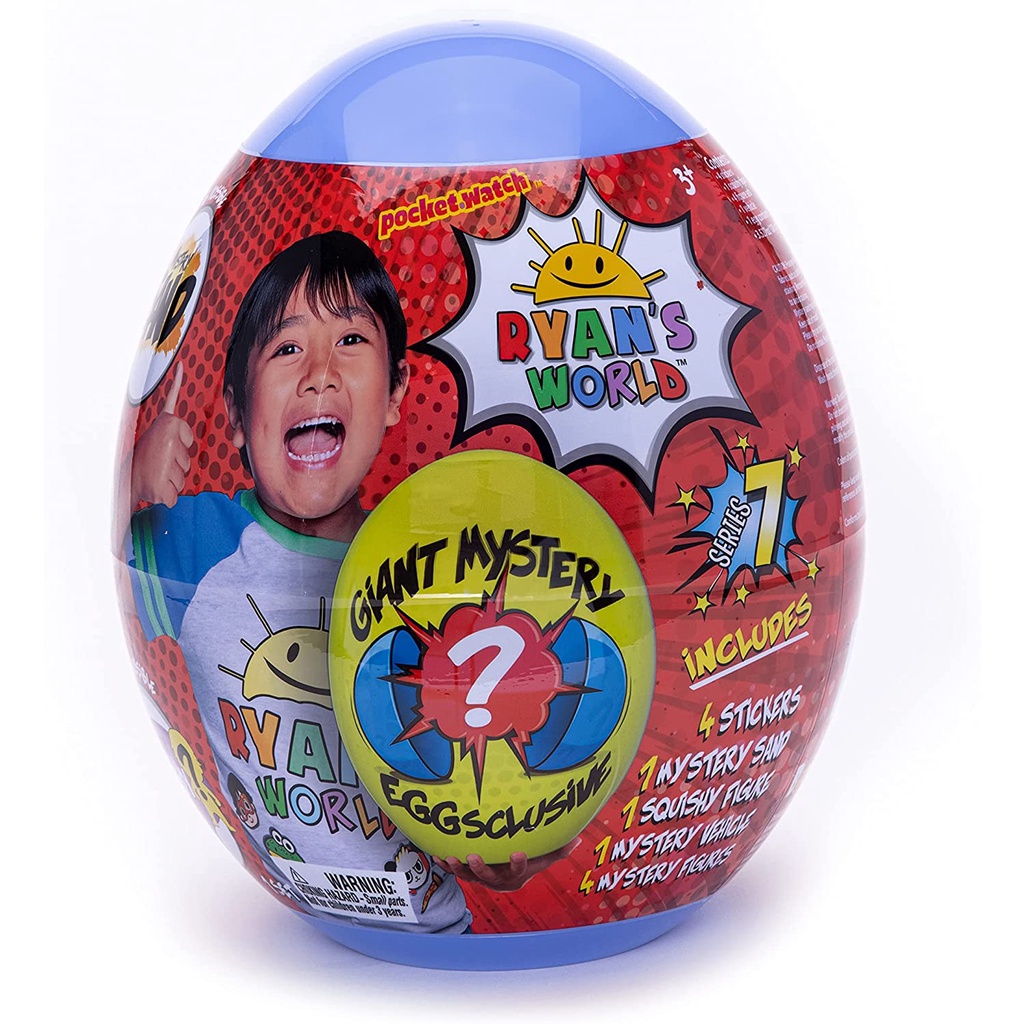 RYAN'S WORLD Giant Egg – Series 7 - Giant Egg is Filled with Surprises – Be just Like Ryan When unboxing – 4 Figures Ryan's WORLD ไข่ยักษ์ – ซีรีส์ 7 - ไข่ยักษ์เต็มไปด้วยความประหลาดใจ - เหมือนไรอันเมื่อแกะกล่อง - 4 ฟิกเกอร์