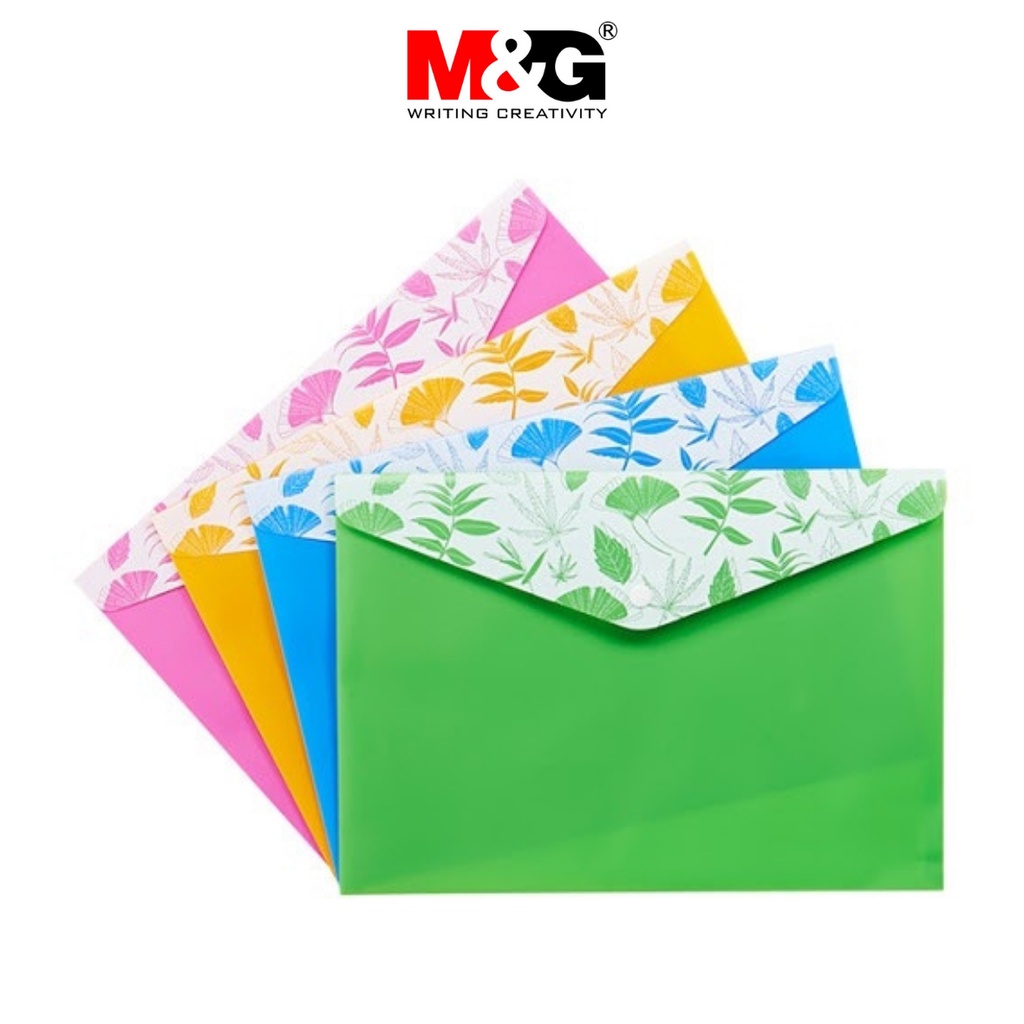 M&G PP Colourful File Bag พร้อมปุ่ม A4