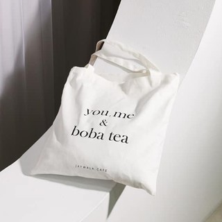 Totebag กระเป๋าผ้าลาย You &amp; Me with Boba Tea