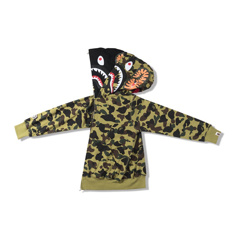 yellow camo bape hoodie