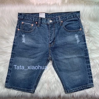 กางเกงยีนส์ขาสั้นยีนส์สามส่วนชาย สี​ กรม​ ฟอกสนิม 877กระดุม Size 28-38
