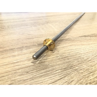 304 stainless steel T8 Lead Screw Length 400mm และ Copper Nut (Pitch=2mm, Lead=4mm)