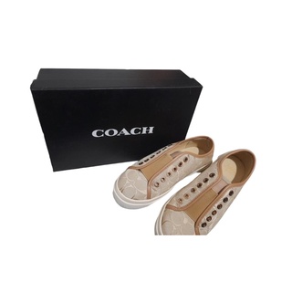 Coach Lacey Shoes 12CM SIG C BEIGE 35 รองเท้าผ้าใบ นําเข้า สําหรับผู้หญิง 21 ซม.