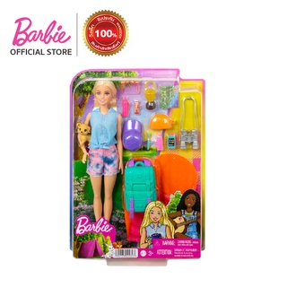 Barbie Camping Doll with Puppy (Malibu) บาร์บี้ ตุ๊กตาแคมป์ปิ้งกับสัตว์เลี้ยง (มาลิบู) (HDF73 ID)