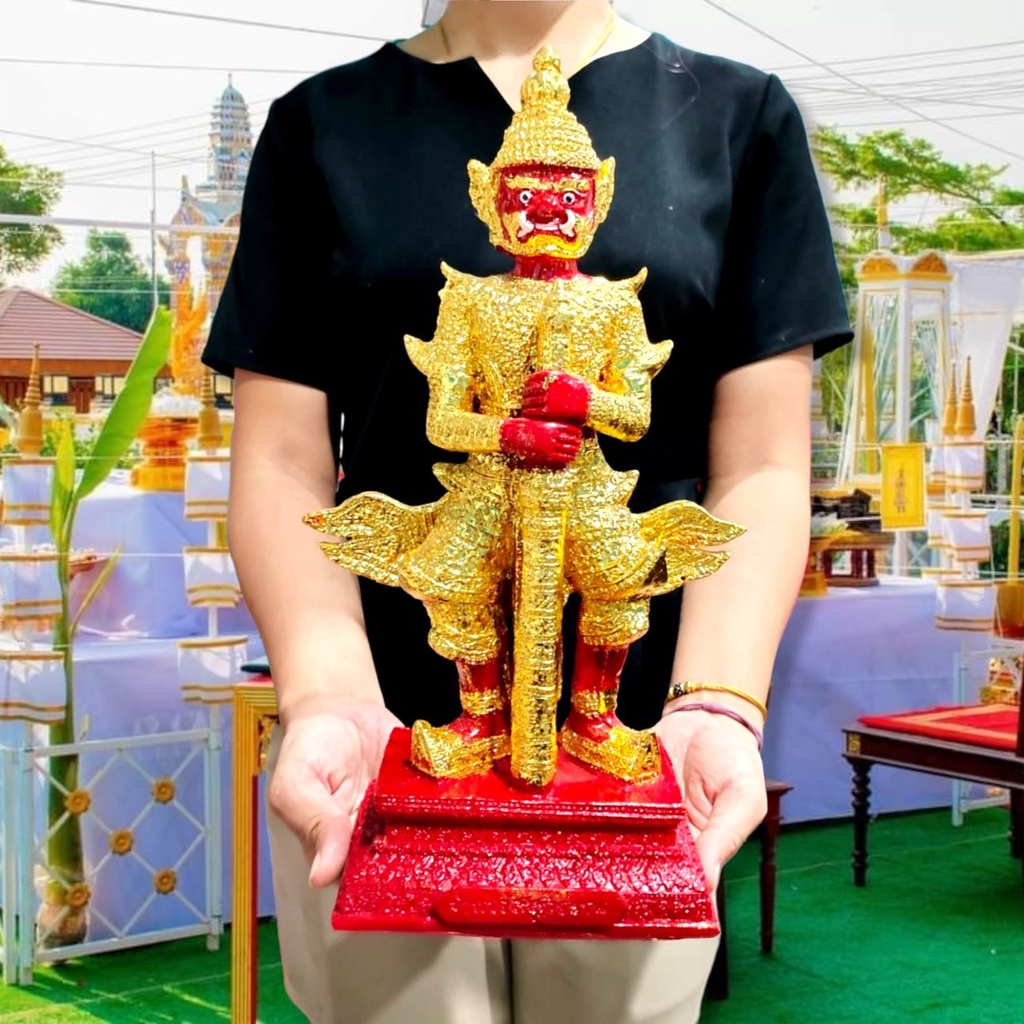 ท้าวเวสสุวรรณโณ จตุมหาราชิกา วรกายสีแดง วัดจุฬามณี(พิมพ์ใหญ่)ปี2564(กว้าง4นิ้ว สูง13นิ้ว)เสริมทรัพย์เสริมมงคล
