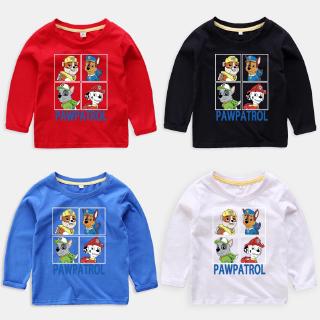 Paw Patrol 6 สีตัวเลือกท็อปส์ซูเด็กทารกเด็กแขนยาวผ้าฝ้ายเสื้อยืด **Ready Stock**