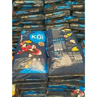 💥ลด150฿💥โค้ด FOODSK15 💥 ขนาด 15KG❗ อาหารปลาคาร์ฟ Sakura Koi (ซากุระ โค่ย) 🟠สูตรเร่งโต และ🔵สูตร2in1 ขนาด 15 กก.