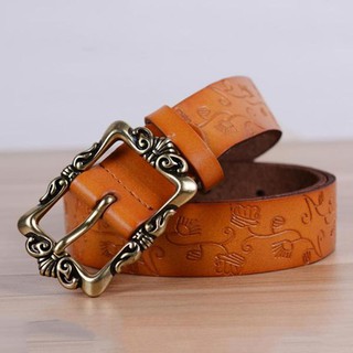 Fin 1 เข็มขัดผู้หญิง Womens Belt รุ่น Luise 12ZX - สีน้ำตาลอ่อน