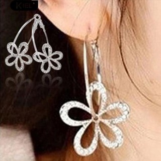 Kiel แฟชั่นตุ๊กตาหมุดที่น่ารัก Hollow Hoop Dangle เครื่องประดับ Rhinestone Eardrop