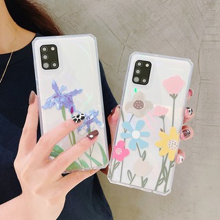 แฟชั่น โปร่งใส ฤดูร้อน ดอกไม้สด ทานตะวัน เคส Samsung Galaxy s20 plus ultra s20fe fe s21 plus ultra note10 lite A52S A10 A20 A30 A50 A30S A50S A70 A31 A52 A72 A42 A32 A12 A51 A71 A21S case tpu ซิลิก้าเจล เปลือกนิ่ม