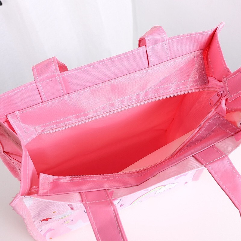 🛍️ กระเป๋าใส่หนังสือ ทรง  A4 วัสดุผ้า มีช่องซิปหน้า มีช่องข้างใส่กระติกน้ำ ขนาด 30×28×11 cm - รูปที่ 5