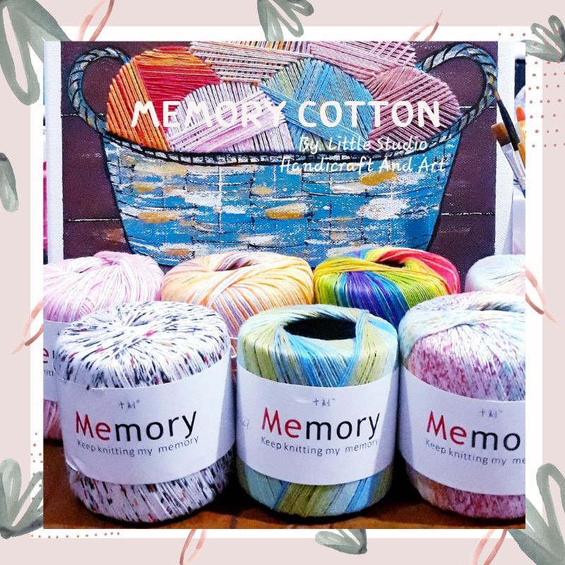 🔆 ด้ายถักคอตต้อน ด้ายถักซัมเมอร์ Memory Cotton  No.20 โทนสีเหลือบ มี 2 แบบสี (เกล็ดสี และไล่โทนสี)