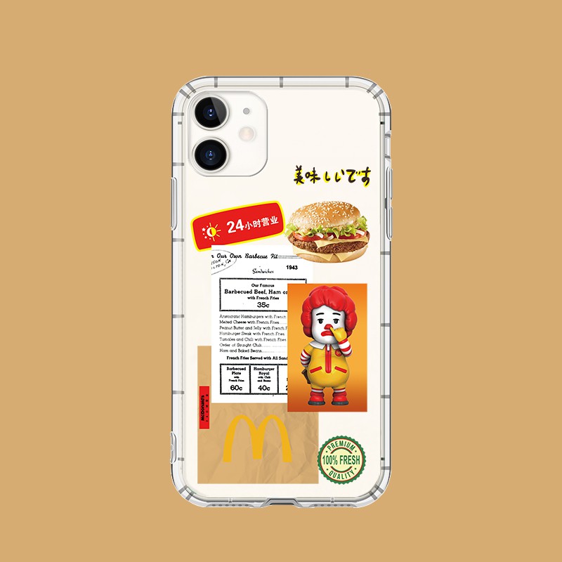 เคสโทรศัพท์มือถือแบบนิ่ม Tpu ใส ลายฉลากอาหาร McDonald's แฟชั่น สําหรับ IPhone 14 15 Pro Max 12 13 Pro Max Xr 6s 7 8 Plus Xs 11 Pro Max