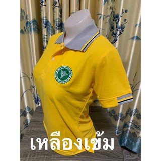 สีเหลืองเข้ม เสื้อยืดทำงาน ชาย-หญิง คอปกโปโล เสื้อปักตราสาธารณสุข เสื้อทำงาน โรงพยาบาล อนามัย รพ.สต. อ.ส.ม.