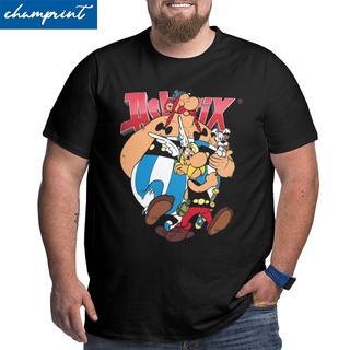 เสื้อยืดคอกลม แขนสั้น ผ้าฝ้าย ลาย Asterix And Obelix พลัสไซซ์ ไซซ์ 4XL 5XL 6XL สําหรับผู้ชาย