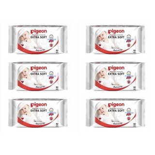 Pigeon​ baby​ wipes​ ห่อละ 60 ชิ้น​ x​ 6ห่อ