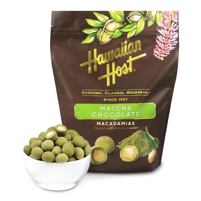 ✨Hawaiian Host 🍵🍫 Matcha Chocolate Macadamias 567g แมคาเดเมีย ช็อคโกแลต ชาเขียว มัทฉะ green Tea 🌱 นำ