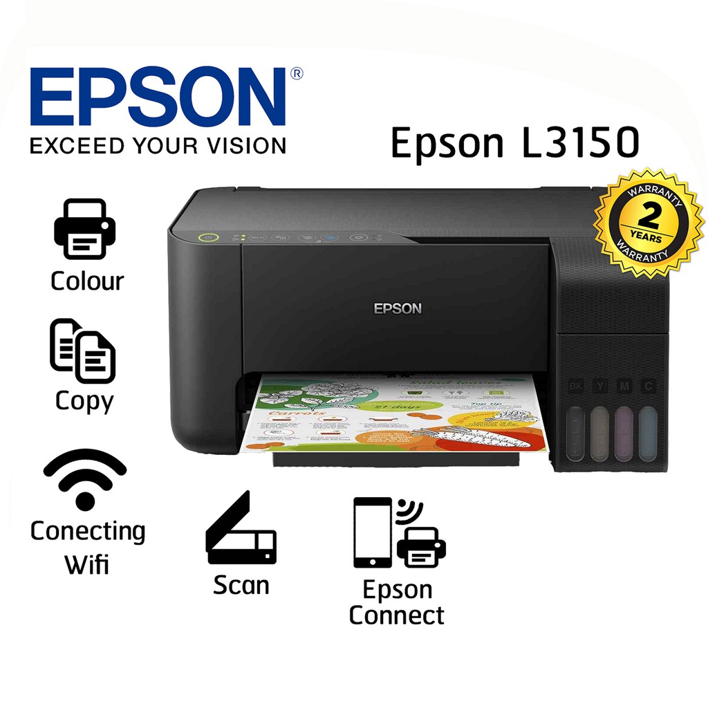 EPSON L3150 Wi-Fi(มีหมึก 4 สี พร้อมใช้งาน)