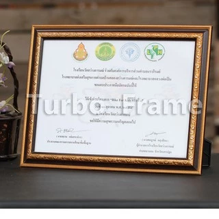 กรอบรูปเพื่อใส่ใบประกาศ ภาพงานพิธีต่างๆ ขนาดภาพ 10x15",10x12", A4 ,8x12",8x10",A5,6x8" พร้อมกระจกใส ขาตั้งหูแขวนผนัง **