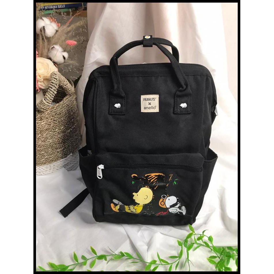Anello Peanuts Snoopy Premium Backpack Import - Black Fab403 mAXB