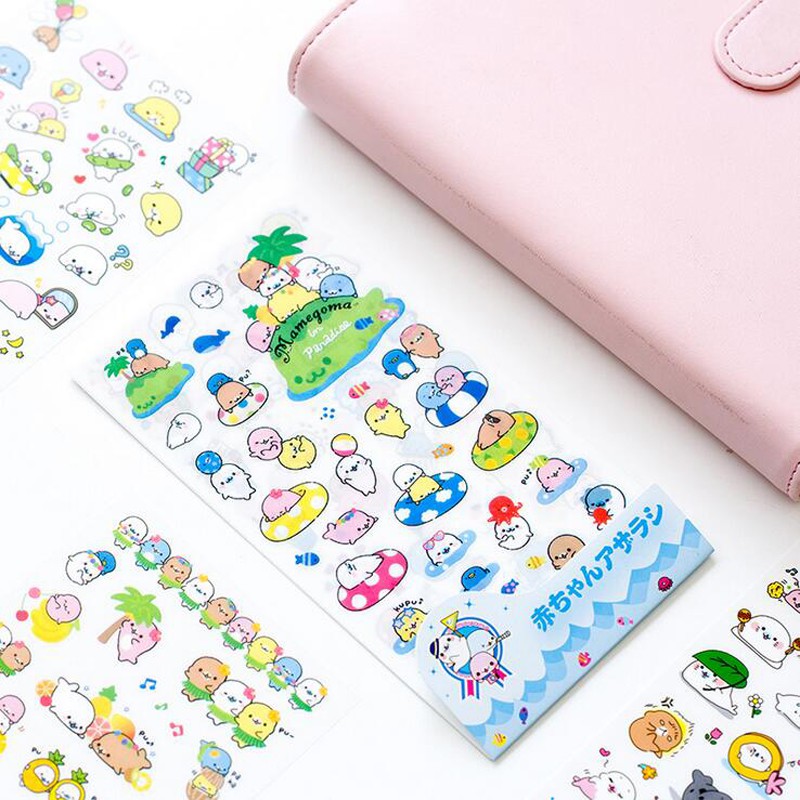 😺6แผ่น/ชุด สติกเกอร์ mamegoma น่ารักมาก