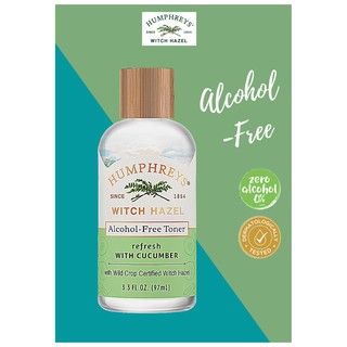 โฉมใหม่ * Alcohol Free Toner, Refresh with Cucumber, Humphreys Witch Hazel, 3.3 fl oz (97 ml) * Made in USA * แท้ 100%