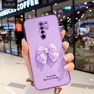 Andyh เคสโทรศัพท์มือถือ กันกระแทก ประดับโบว์ สีแคนดี้ สําหรับ Xiaomi Redmi 9