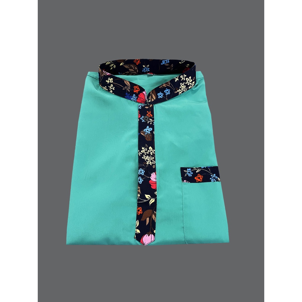 PLUS SIZE KURTA AVI KURTA LELAKI SAIZ BESAR LONG SLEEVE BLUSH BLUE [3XL-9XL] BODY 52-76 INCHES