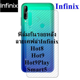 ฟิล์มกันรอยหลัง ลายเคฟล่าInfinix Hot8 Hot9 Hot9Play Smart5 ฟิล์มกันรอยหลัง บรรจุในซองพร้อมผ้าเช็ดทำความสะอาด