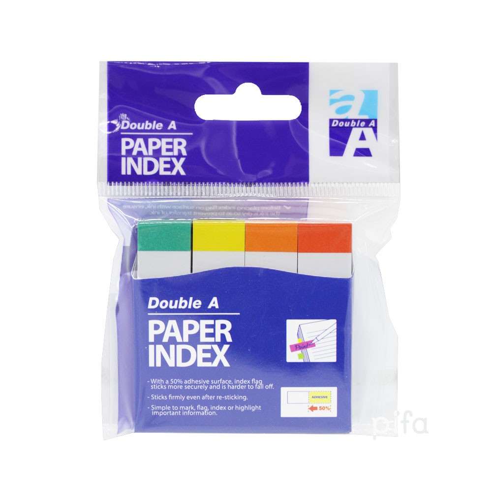 อินเด็กซ์กระดาษ Double A สีนีออน ชนิดสีปลายแถบ (4 สี) ขนาด 50x12mm ...