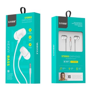 ราคาหูฟัง LUOBR Stereo earphones งานแท้เสียงดี รุ่นX6 ของแท้!! ราคาถูก