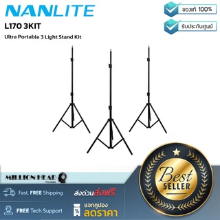 Nanlite : L170 3KIT by Millionhead (ชุดขาตั้งไฟสำหรับมืออาชีพ มาพร้อมกับขาตั้งไฟ 3 ดวงสำหรับหัวไฟขนาดกลางและขนาดใหญ่)