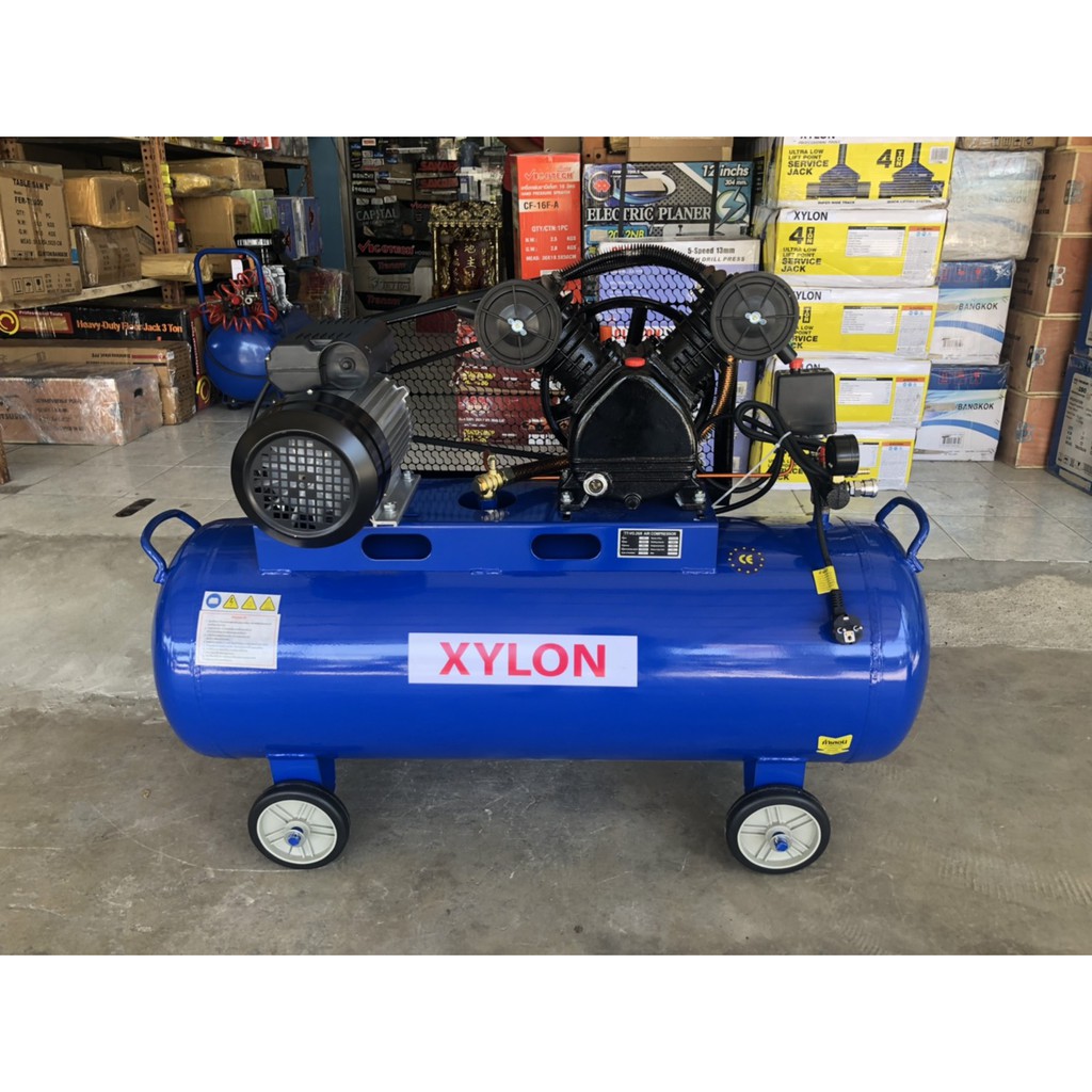 🔥โค้ดINC3LEL3ลด30฿ปั๊มลมสายพานลูกสูบ 3 แรงม้า ถัง 100 ลิตร 220VAir Compressor ยี่ห้อ XYLON รุ่น XY-3